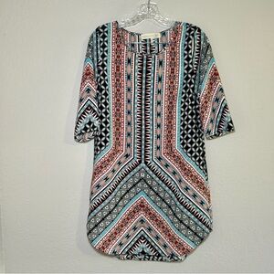 Magnolia‎ South Geometric Patterned Blouse Multicolor women’s small bold artsy